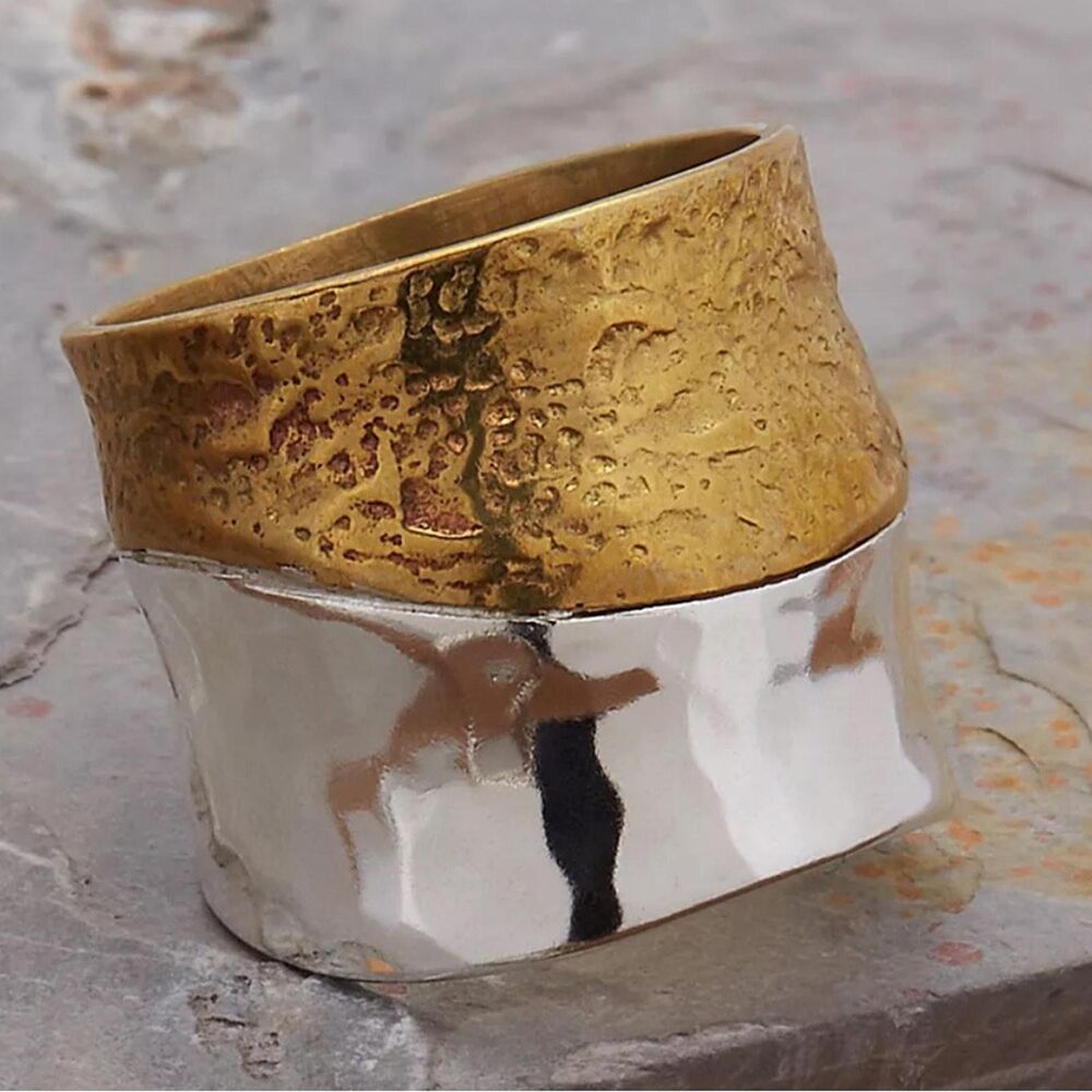 SILPADA SZ 12 Rain or Shine Ring 925 Sterling Silver Brass Large Rare NEW NIB